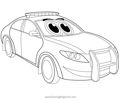 Police Cartoon Car Coloring Page for Kids - Free Cars Printable Coloring Pages Online for Kids ...