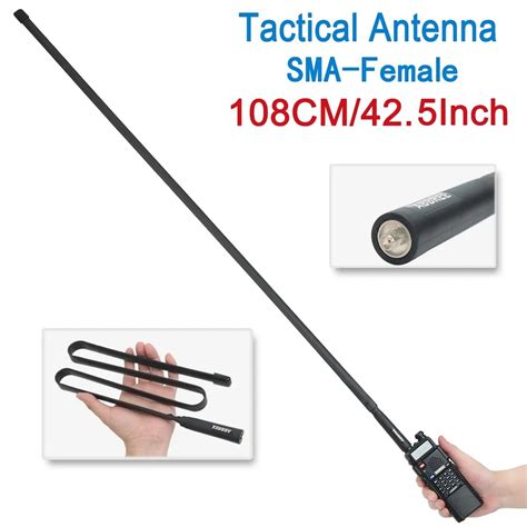 ABBREE Foldable CS Tactical Antenna SMA Female 144 430Mhz For Baofeng