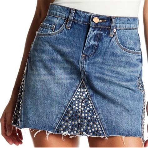 Blank NYC Skirts Blank Nyc Way Back When Studded Cut Off Denim Mini