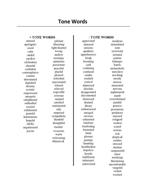 Tone Words | PDF