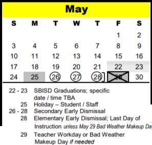 Spring Woods Middle - School District Instructional Calendar - Spring ...