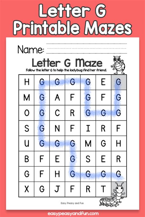 Letter G Mazes Easy Peasy And Fun Membership