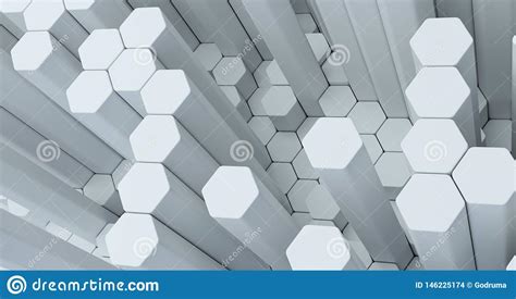 Abstract Technological Hexagonal Background 3d Rendering Geometric