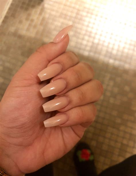 Nude Coffin Shaped Nails Coffin Shape Nails Hair And Nails Nail Colors