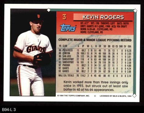 1994 Topps 3 Kevin Rogers