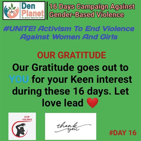 16 Days Campaign Against Gender-Based Violence (Day 10-16) – Den Planet