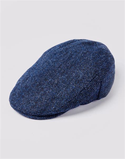 Harris Tweed Flat Cap - Blue