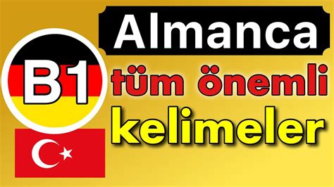 Almanca kelime seviyesi B1 tüm kelimelerin listesi YouTube