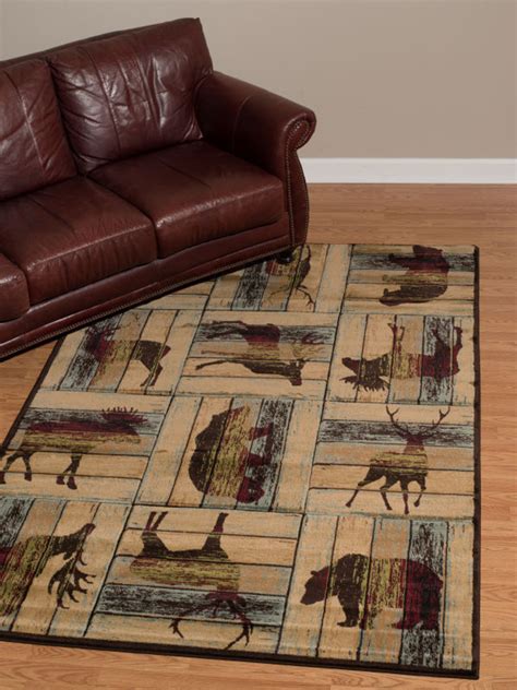 Deer Elk Moose Area Rug Lodge Deco United Weavers