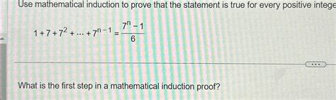 Solved Use Mathematical Induction To Prove That The Chegg