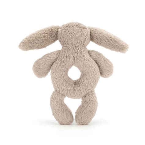 Bashful Silver Bunny Ring Rattle Official Jellycat