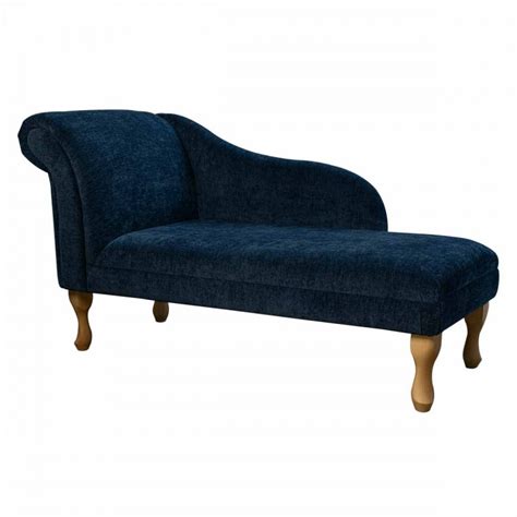 Medium Chaise Longue In Manhattan Navy Marl Fabric Beaumont