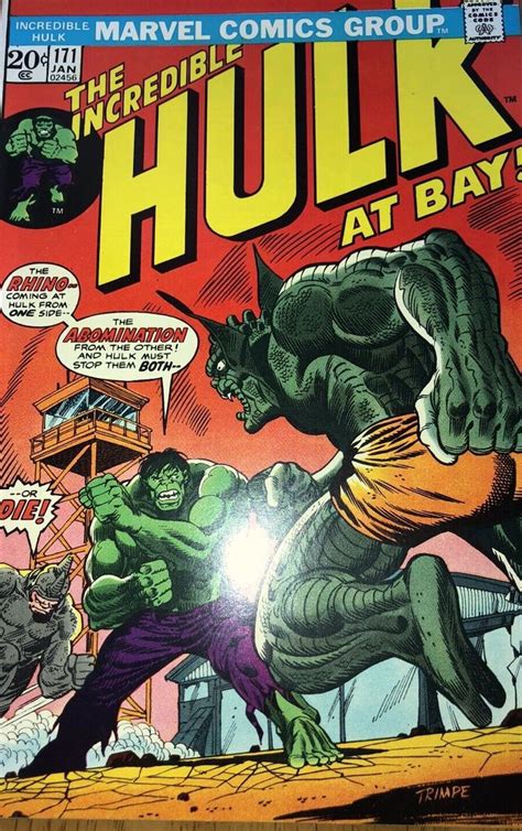 Hulk 171 High Grade Abomination N Rhino Ad Marvel Comics Covers