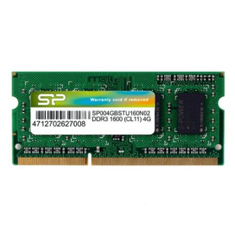 Memorije SILICON POWER SODIMM 4GB DDR3 1600MHz SP004GBSTU160N02