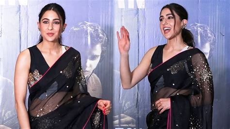 Sara Ali Khan Stuns In Black Saree At Ae Watan Mere Watan Promotion