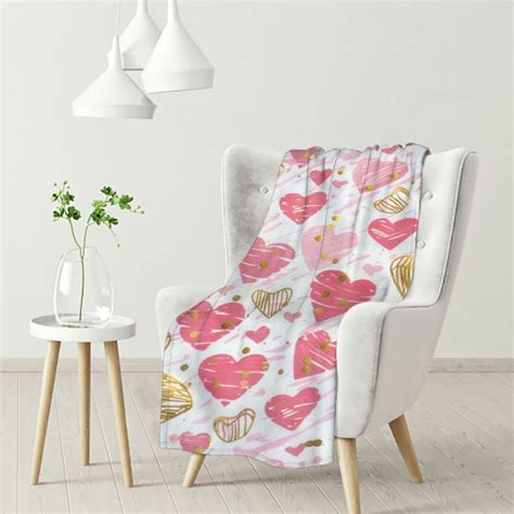 Ullo0ord Heart Blanket Super Soft Light Weight Blanket Prints Fleece