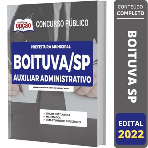 Apostila Prefeitura Boituva Sp Auxiliar Administrativo Solução