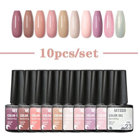 Christmas Gift IdeasMTSSII 10 Pcs Set Gel Nail Polish Pink Nude Semi