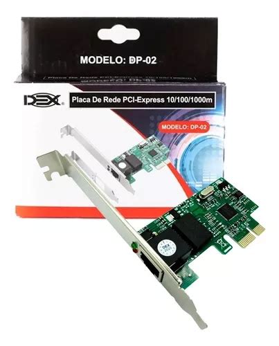 Placa De Rede Dex Dp 02 Pci Express 10 100 1000 Parcelamento Sem Juros