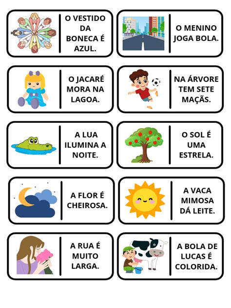 Domino De Frases - Dominó de Frases para Alfabetização | PDF