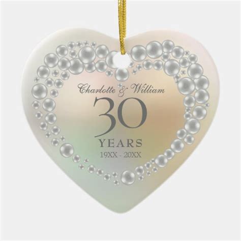 Beautiful Pearl 30th Anniversary Photo Ceramic Ornament Zazzle