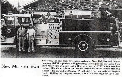 Shippensburg Fire Department Wefr Purchases 1973 Cf Mack