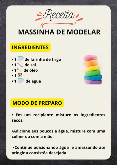 Massinha de modelar suco em pó Receita educação Infantil Kids