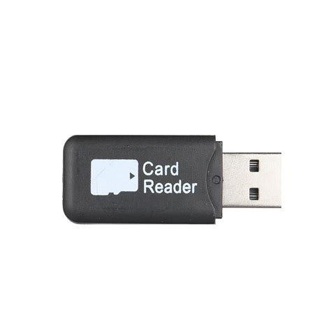 Tf Card Reader Usb 2 0 Mini Portable Small And Light Weight Design With Usb Cover Black Color In