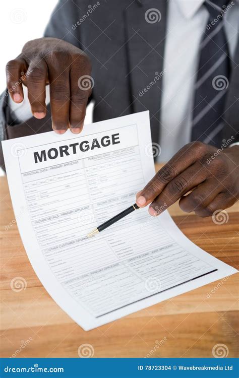 Businessman Showing Mortgage Document Stock Photo Image Of Lender