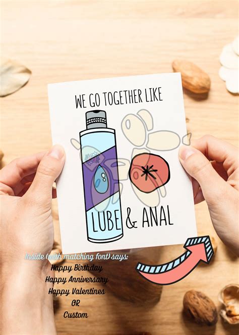 Lube Anal Card Happy Birthday Anniversary We Go Together Etsy