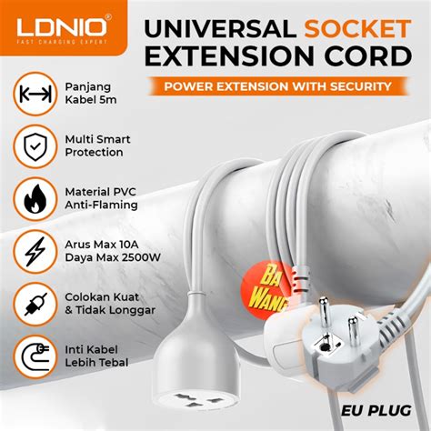 Jual Kabel Sambungan Power Socket Universal Extension Cord 2500W 10A 5M