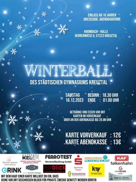 Einladung zum Winterball Städtisches Gymnasium Kreuztal