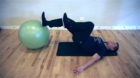 Single Leg Swissball Partial Bend Hip Lift YouTube