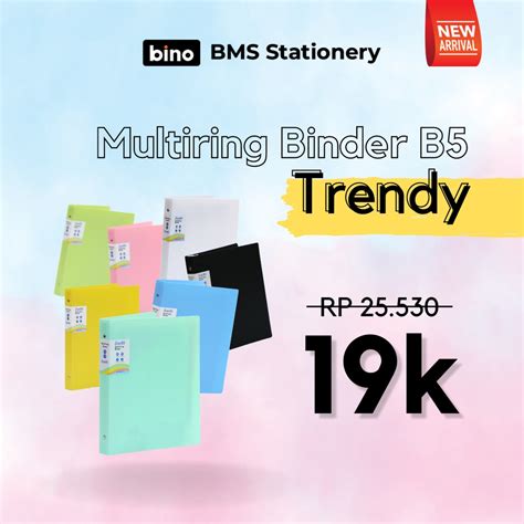 Jual Bms Bali Bantex Multiring Binder Trendy Warna Polos B Ring