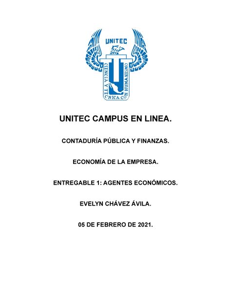 Entregable Unitec Campus En Linea Contadur A P Blica Y Finanzas