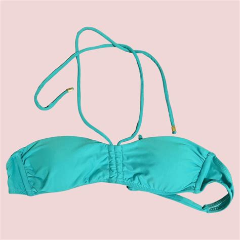 Gorgeous Teal Bikini Top Super Pretty Halter Bikini Depop