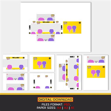 Digital 2pack Funko POP Box Template. Photoshop Files for | Etsy