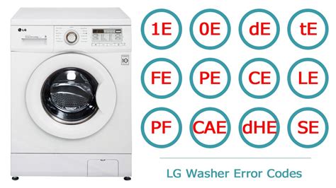 LG Washer Error Codes Washer And Dishwasher Error Codes And