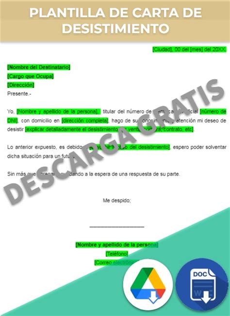 Carta De Desistimiento Formatos Y Ejemplos Word Para Imprimir Pdmrea 140352 Hot Sex Picture