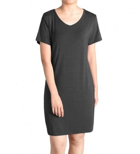 Womens Chemise Sleepwear Soft Satin V Neck Nightgown Full Slip Lingerie Dress S Xxl Gray