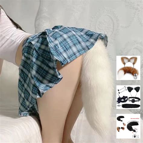 Plugue Anal Fox Tail De A O Inoxid Vel Para Mulheres Produto Sexual