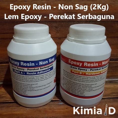 Jual Epoxy Resin Non Sag 2kg Lem Epoxy Lem Kaca Lem Besi Lem Furniture Waterproofing