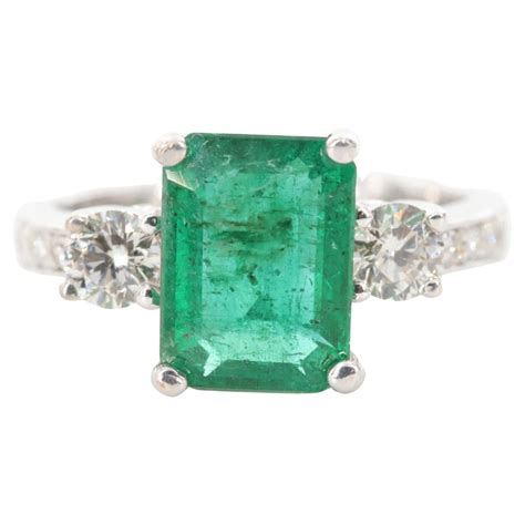 Customizable Classic Natural Mined Emerald Engagement Ring Minimalist