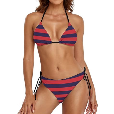 Black White Striped Thong Bikini Swimsuit Push Up Vertical Stripes Rave