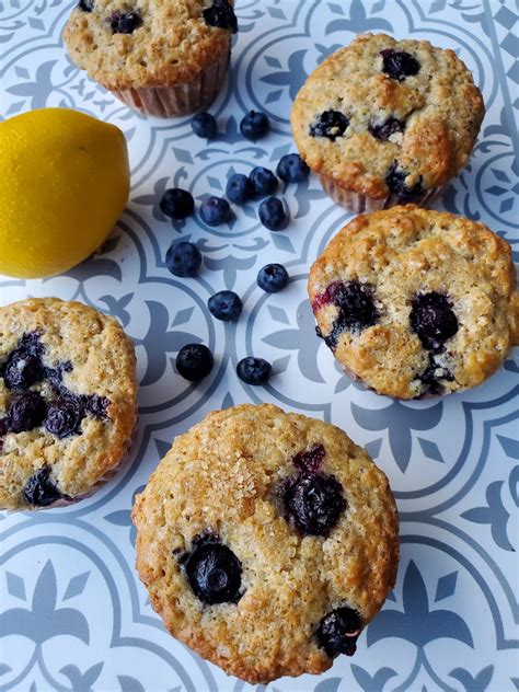 Muffins Avoine Bleuets Et Citron Les Saveurs De Marie