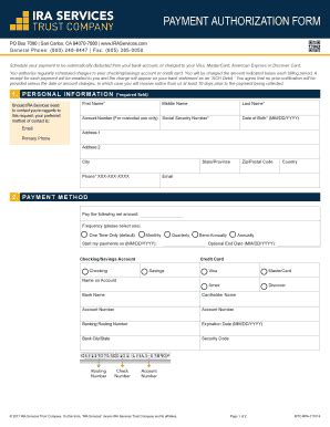 Fillable Online Recurring Payment Authorization Form Recurring Payment