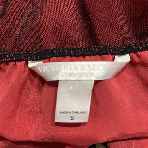 Victoria Secret Mesh Black And Red Lingerie Tank Top Depop