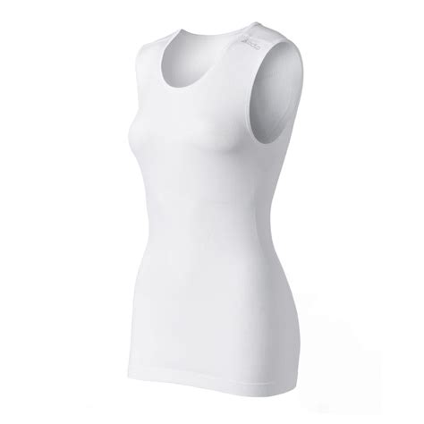 Odlo Damen Top Singlet Crew Neck Evolution Light Xs White