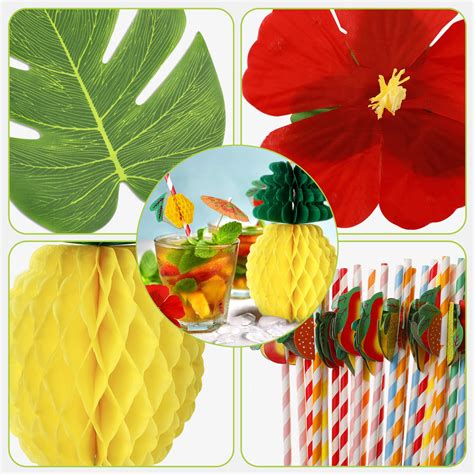 Buy Hawaiian Party Decorations Set Hawaiian Luau Grass Table Skirt