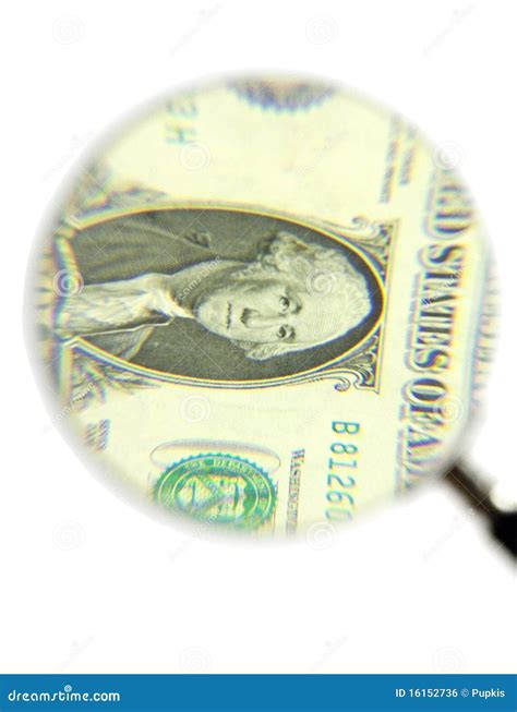 Dollar Bill And Magnifying Glass Stock Photo Image Of Dollars